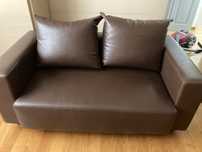 Sofa zl ekoskóry  w kolorze brazowym
