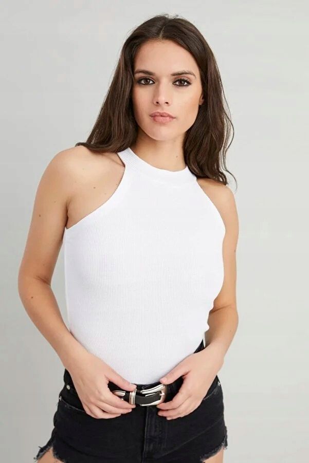 Cool & Sexy 36 S Biały Top Prążkowany H16987