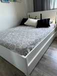 Estrutura cama c/4 gavetões, branco/Luröy, 140x200 cm