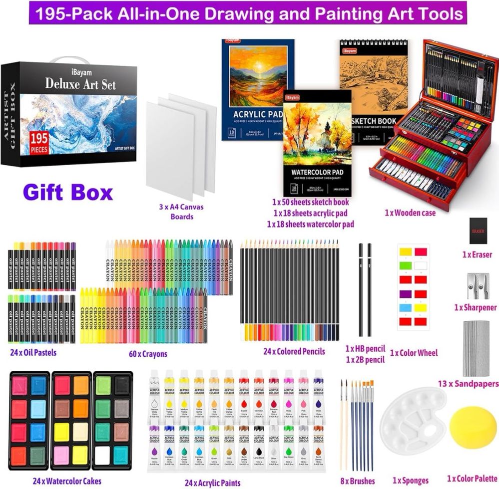 iBayam Deluxe Art Set, подарочная коробка для художника