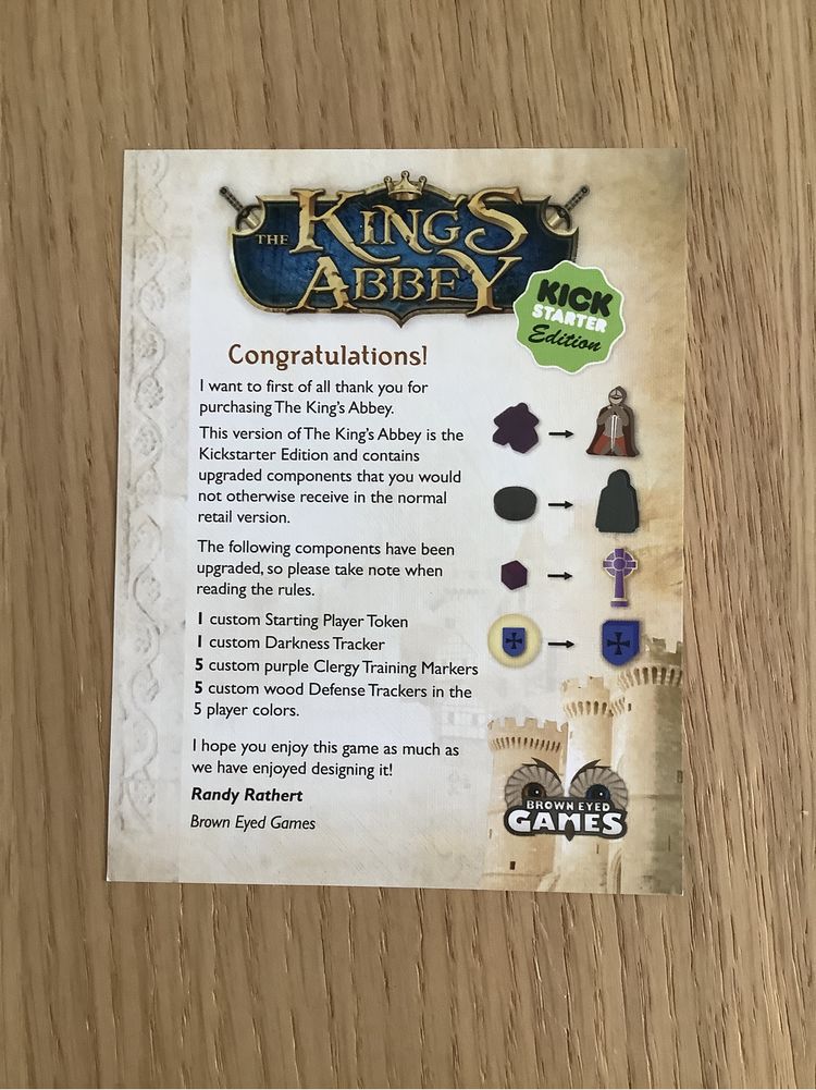The King’s Abbey. Gra planszowa edycja Kickstarter.