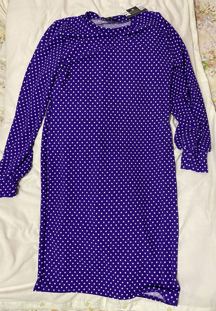 Платье с длинным рукавом фиолетовое размер 58 - 60