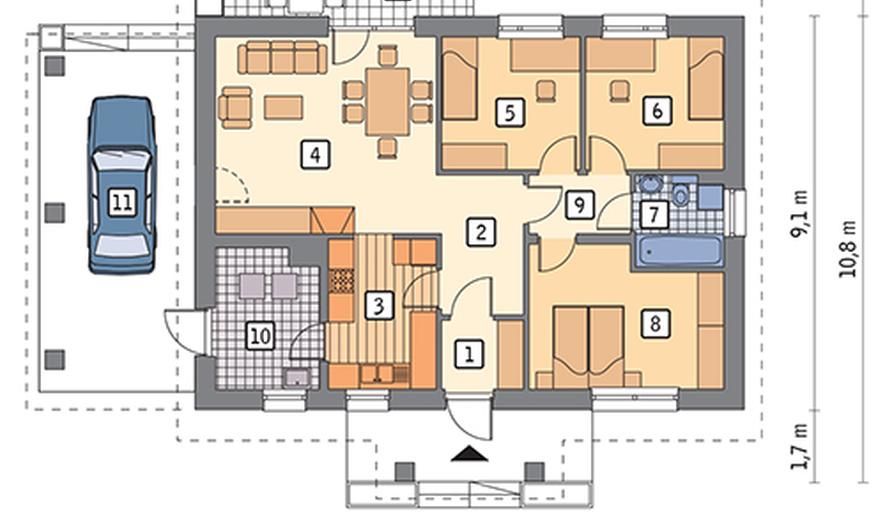 Sprzedam projekt budowlany Murator M175 Południe na łące