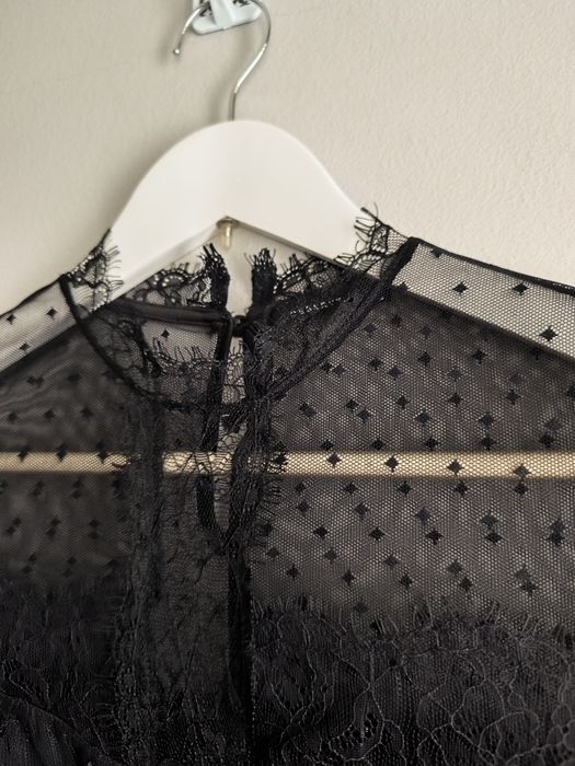 Koronkowy top bluzka na długi rękaw nowa goth witch