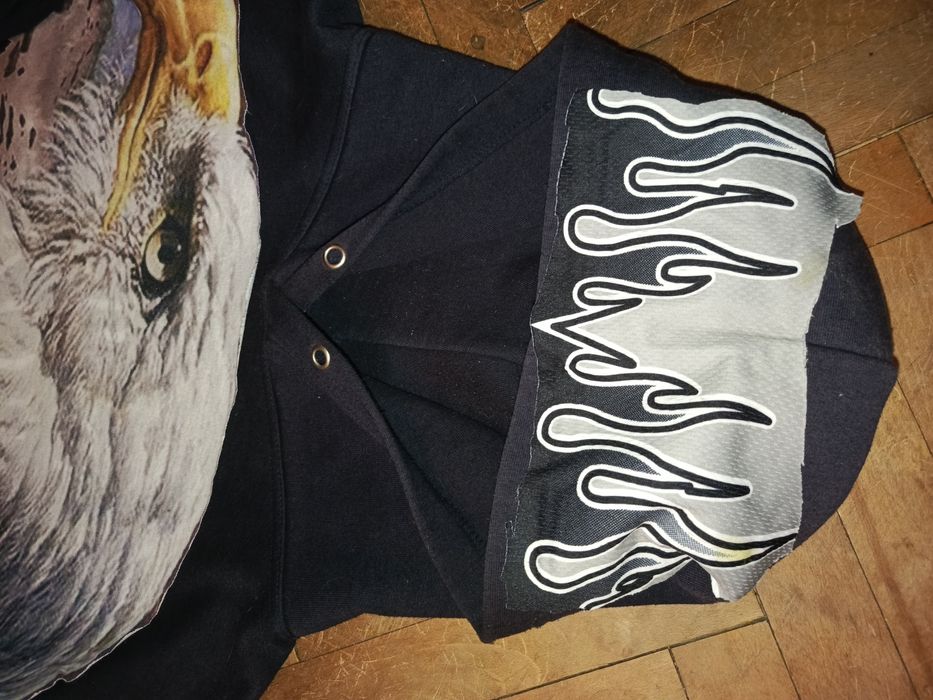 Hoodie boxy oversize eagle sunset patchwork