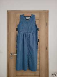 Jeansowa długa sukienka bez rękawów ciążowa