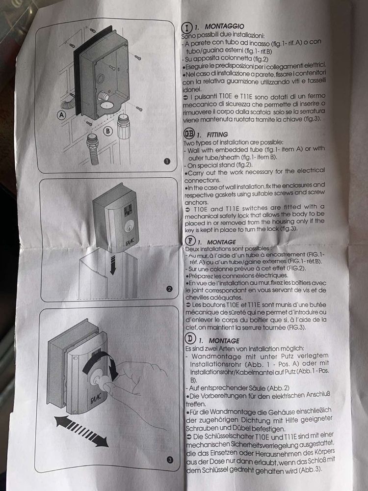 Ключ вимикач   FAAC T10E