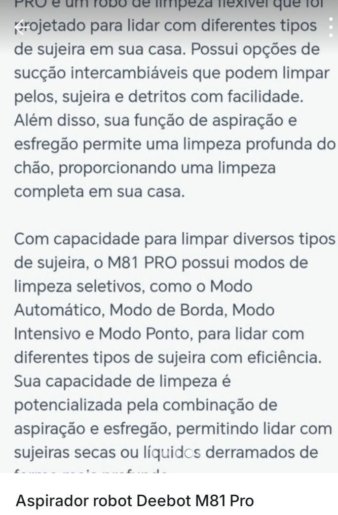 Aspirador robot Deebot M81 PRO