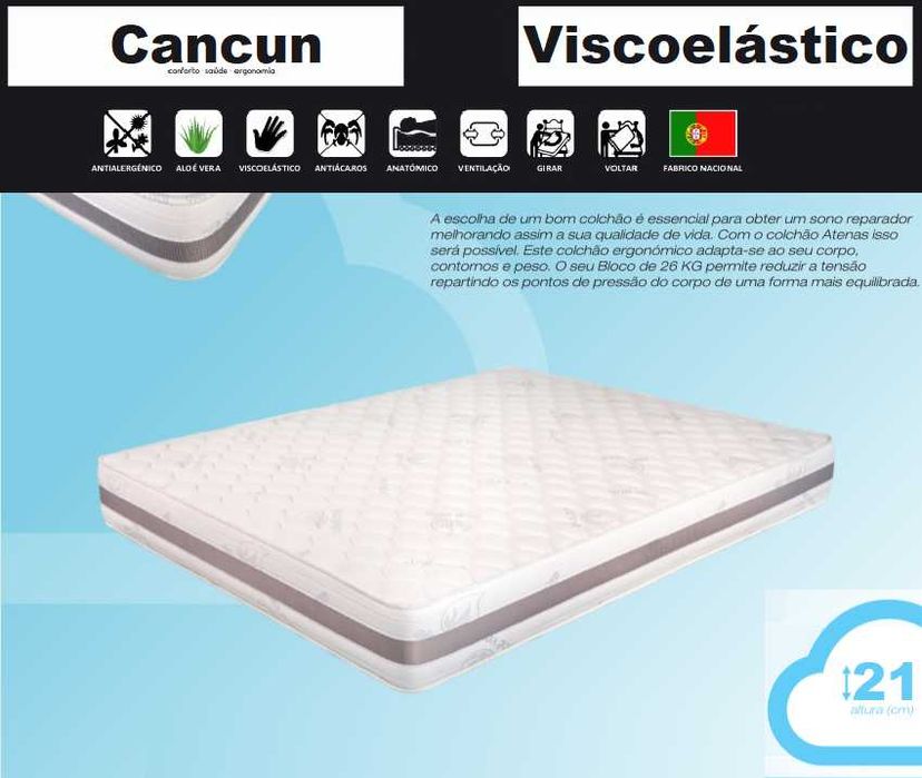 Colchões de Casal - Viscoelástico, Molas Ensacadas todas as medidas.