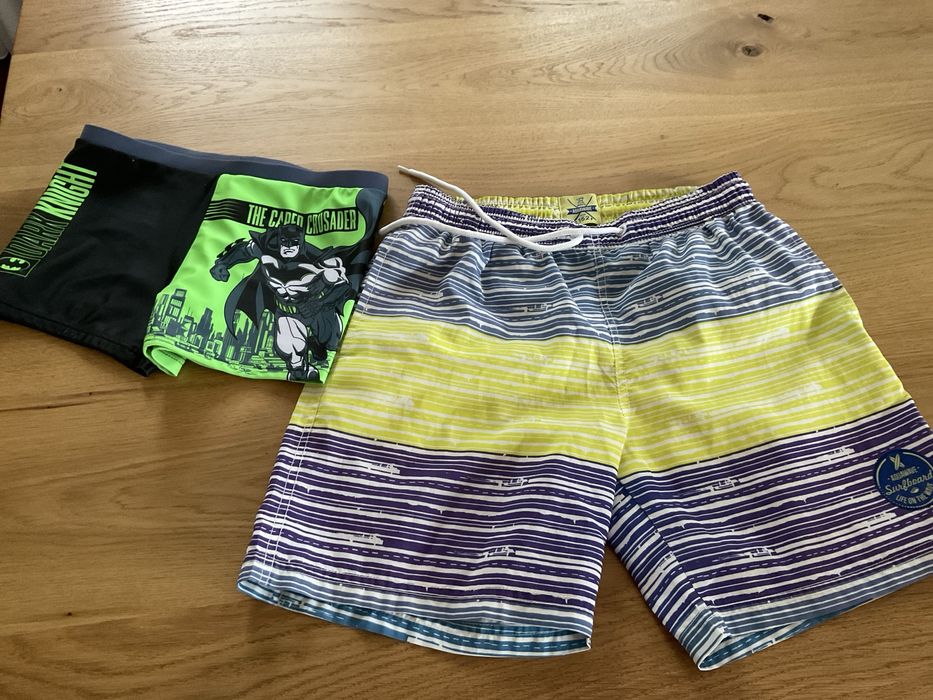 2 pary kąpielówki spodenki szorty kąpielowe basen Batman 152