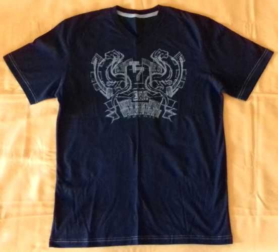 T-shirt azul estampada [M]