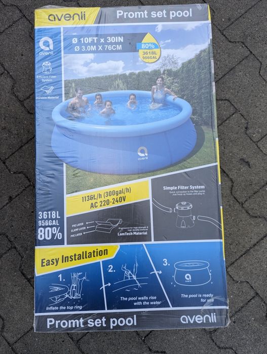 Basen ogrodowy Avenli 3m x 76cm + pompa. Nowy.