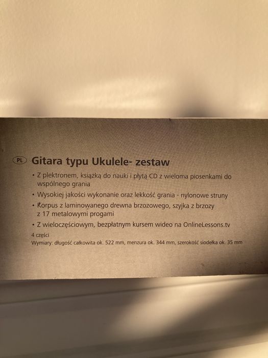 Gitara Ukulele SET z drewna brzozowego