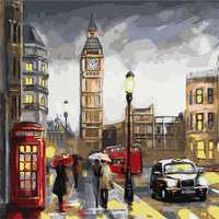 Malowanie po numerach Z RAMĄ "Deszczowy Londyn" 40x50