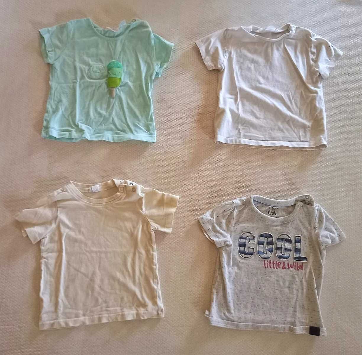 4 t-shirts menino 9 a 12 meses