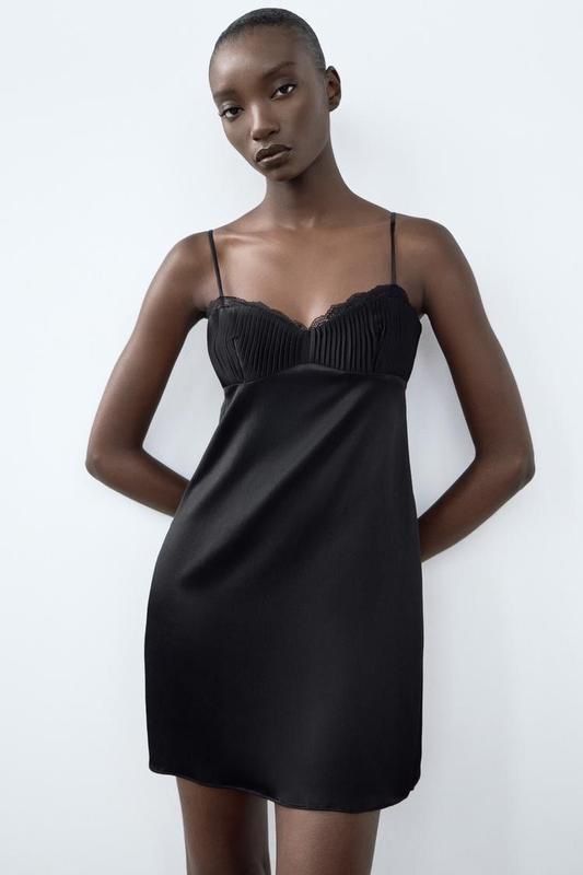 Атласна плісирована сукня Zara нова, з біркою М