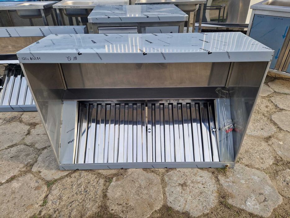 MEBLE GASTRONOMICZNE! Okap gastronomiczny 1200x700x400 komplet filtry