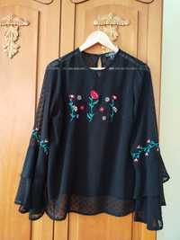 Вишита блузка вишиванка з воланами розмір 42