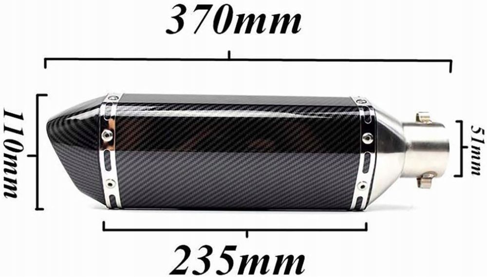 Tłumik Uniwersalny do Cross Quad Skuter 370mm