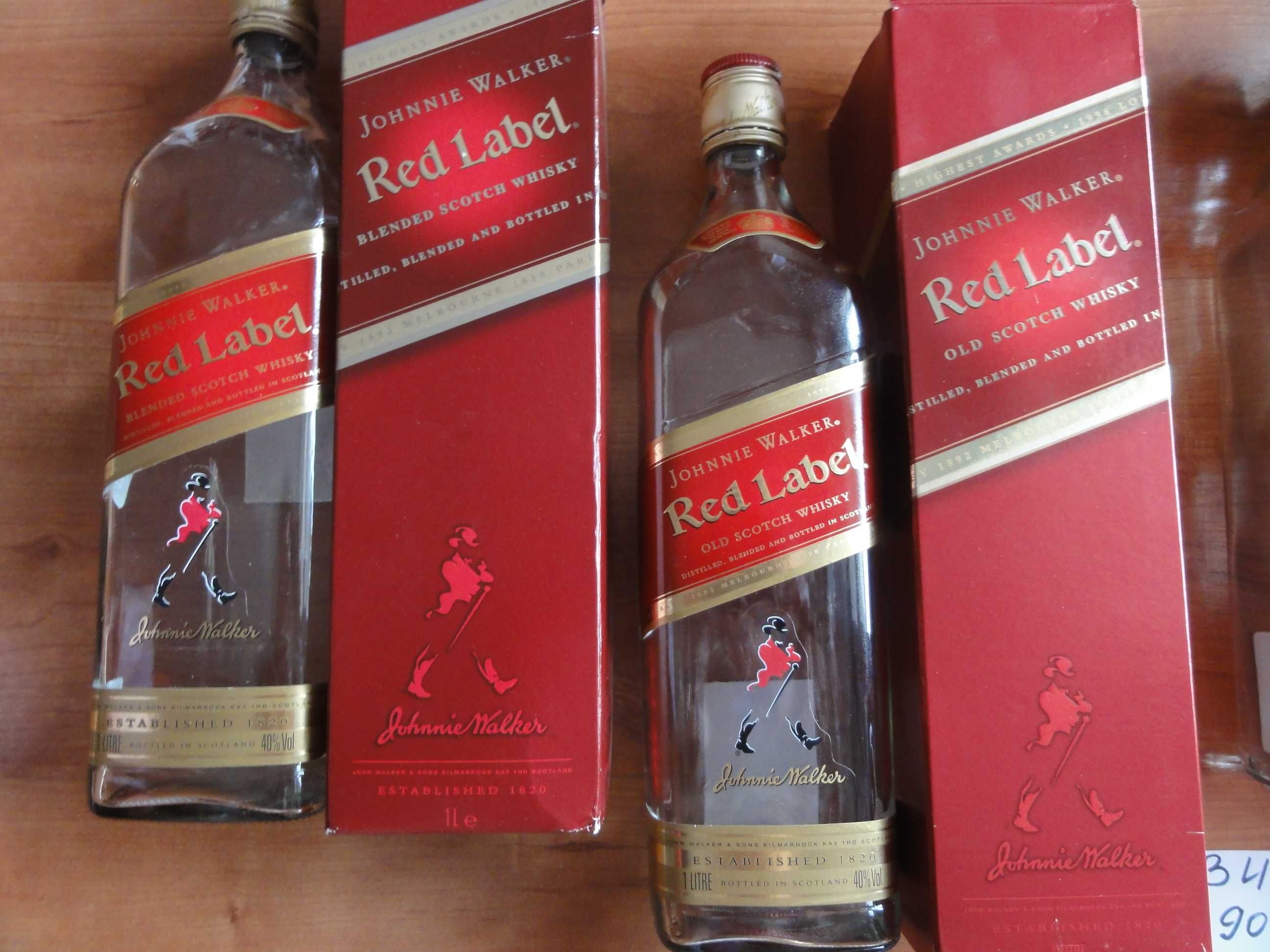 Винтаж Johnnie Walker:пепельница, пуст.бутылки разн. времён(Red,Black)