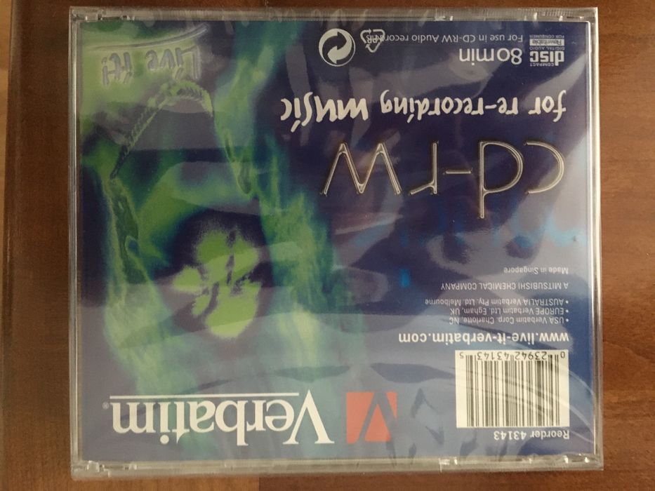 CD-RW Verbatim 80m audio selado.