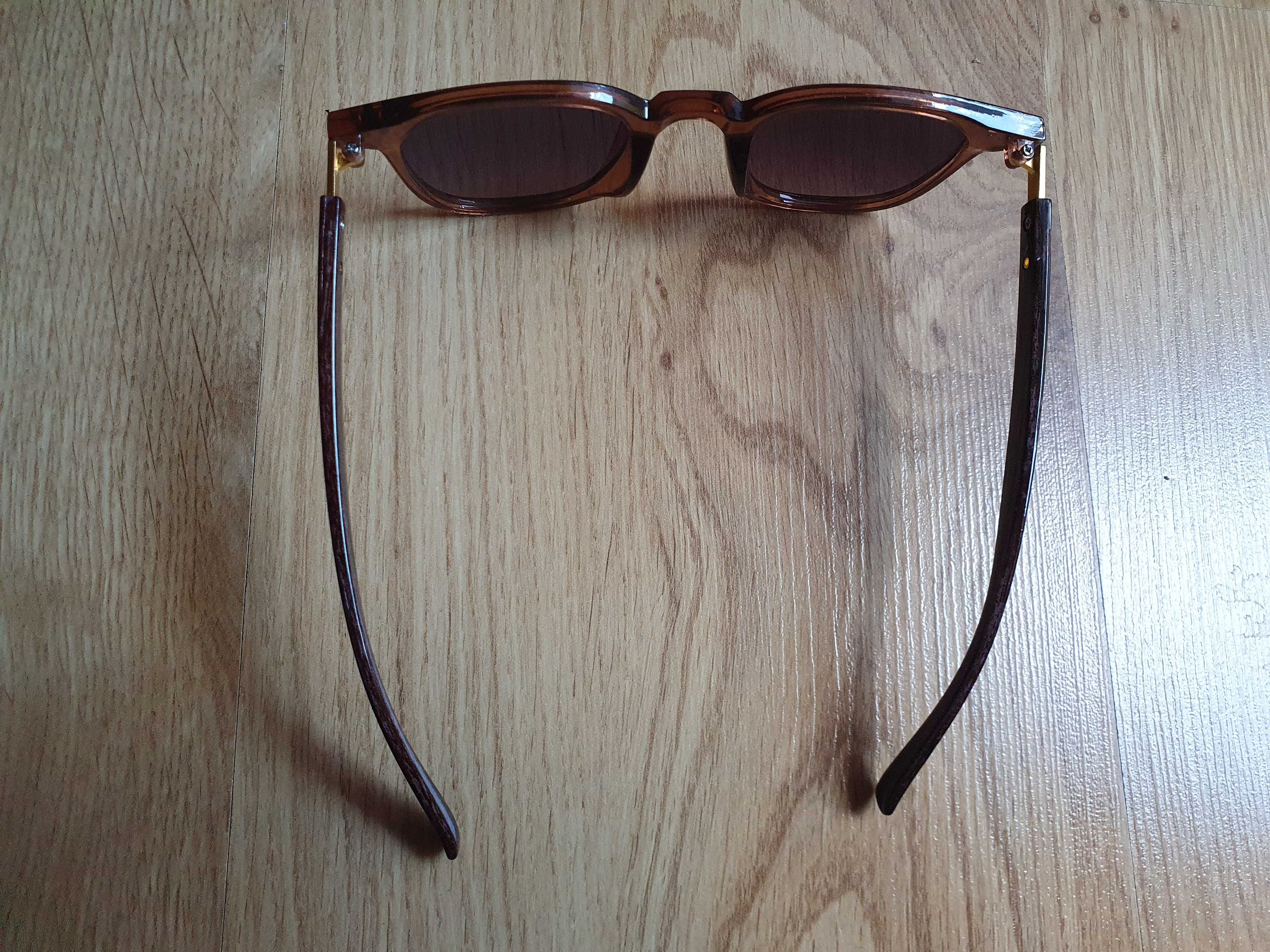 Okulary przeciwsłoneczne RETRO drewno NOWE