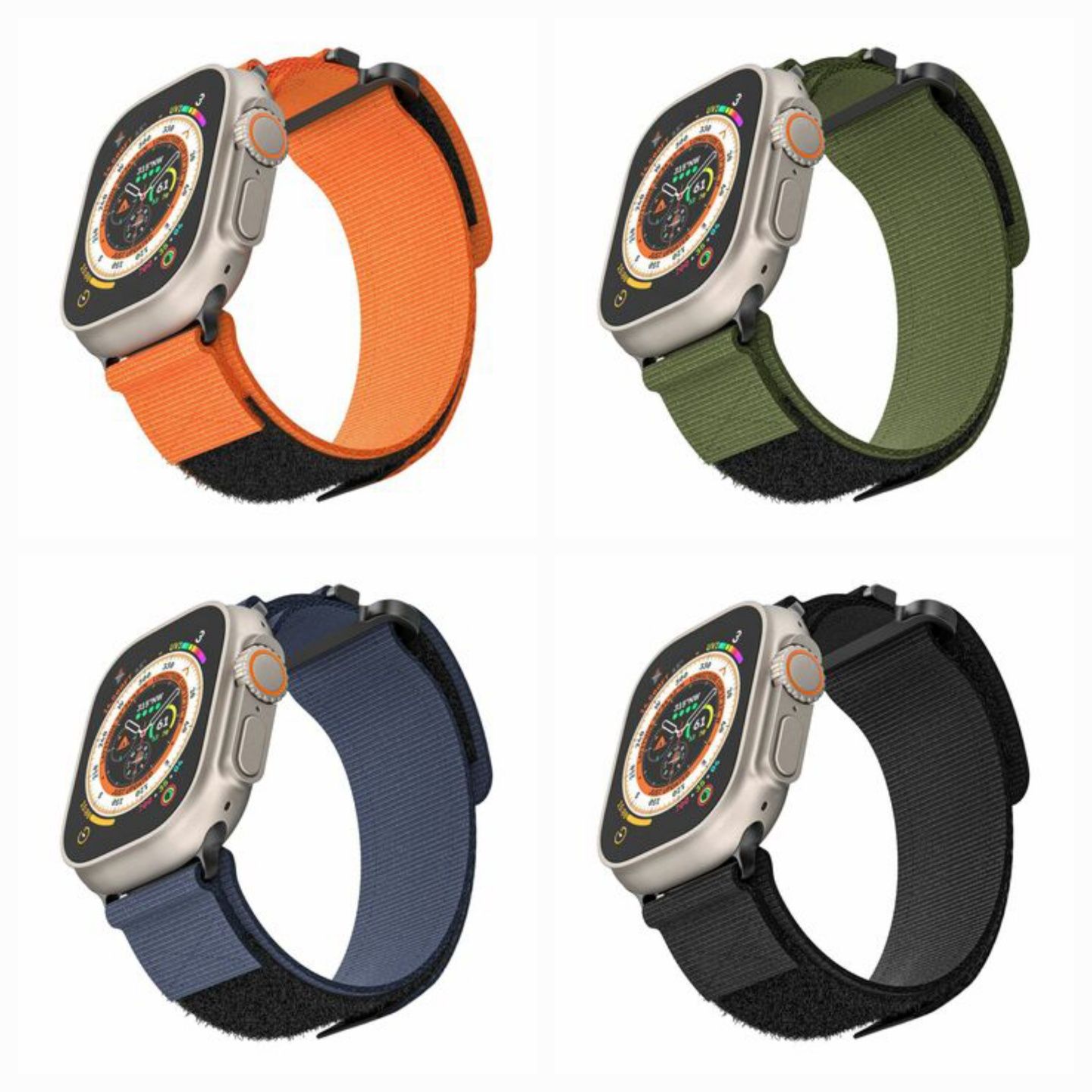 Pasek do Apple Watch 38/40/41 nylonowy wzór 4 cztery kolory