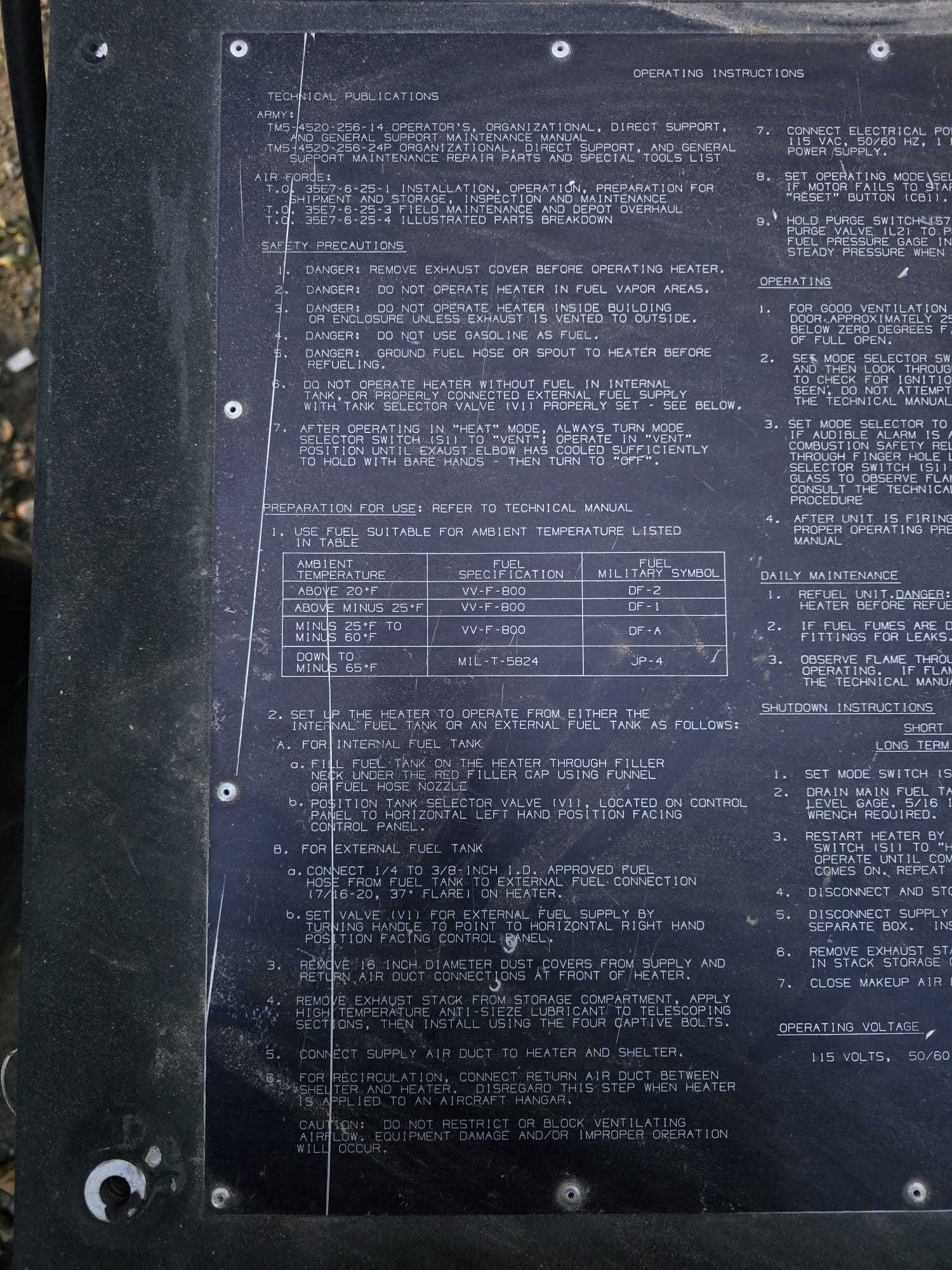 Nagrzewnica  US Army H-82 na olej napędowy