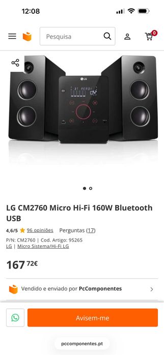 Coluna / Sistema de Som LG CM2760 Micro Hi-Fi
