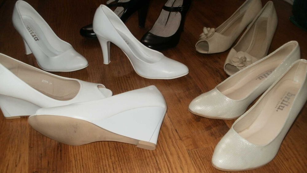 Buty damskie –białe, ecru, czarne, m.in. Brilu -rozmiar 39, 38