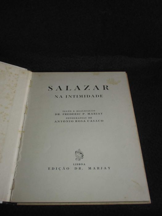 Livro Salazar na Intimidade Frederic P. Marjay 1954