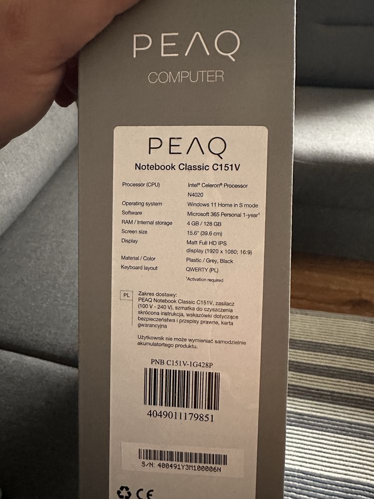 Laptop peaq 15 cali mało używany