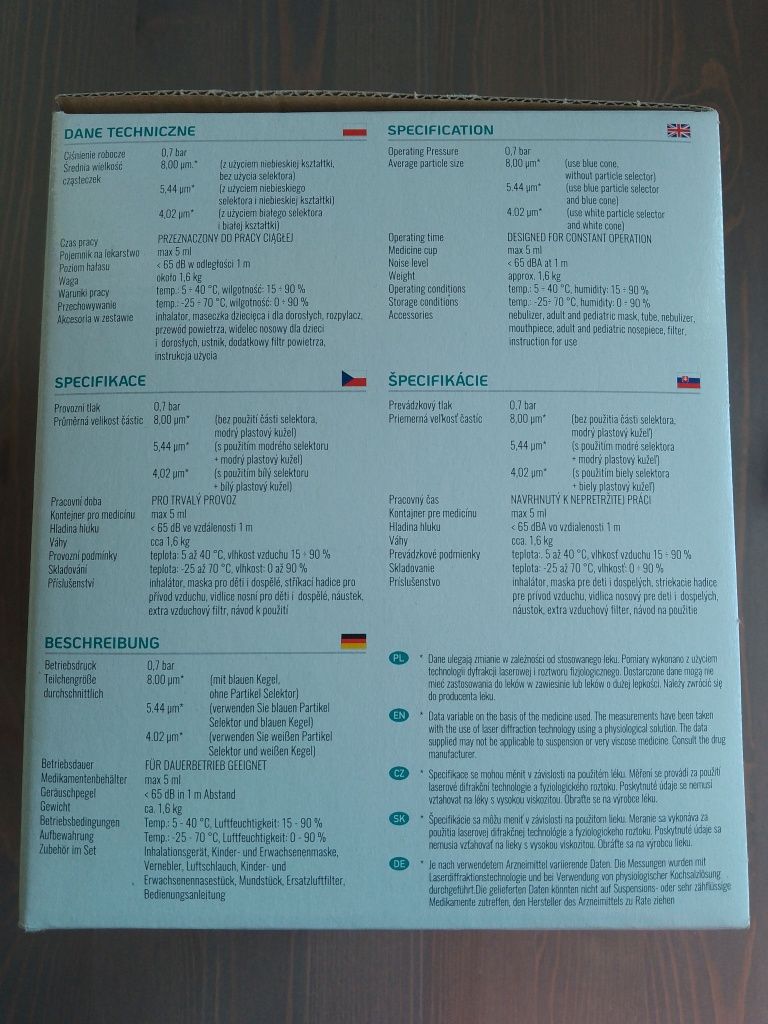 Inhalator nebulizator dla dzieci i dorosłych Diagnostic Econstellation