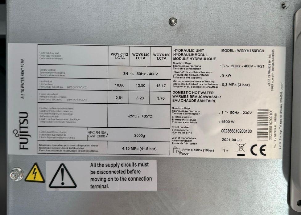 Pompa ciepła Fujitsu.