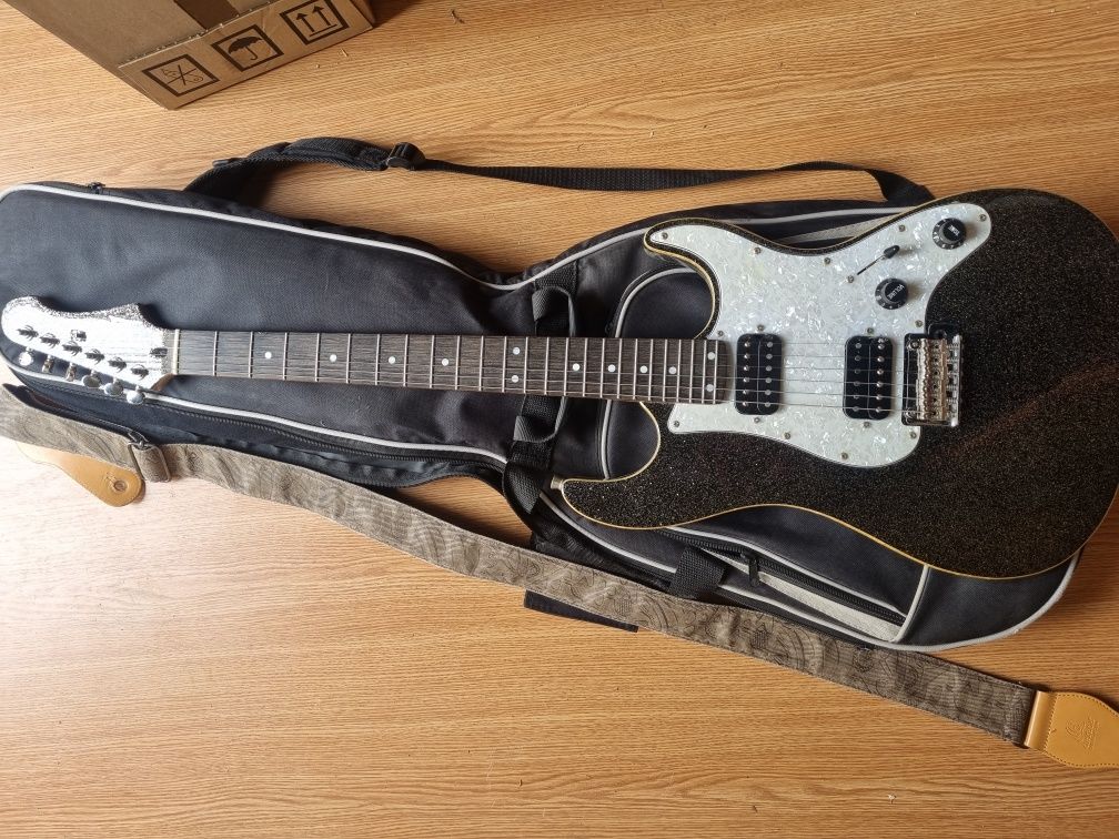 Gitara elektryczna JET js jak nowa pokrowiec pasek ortega
