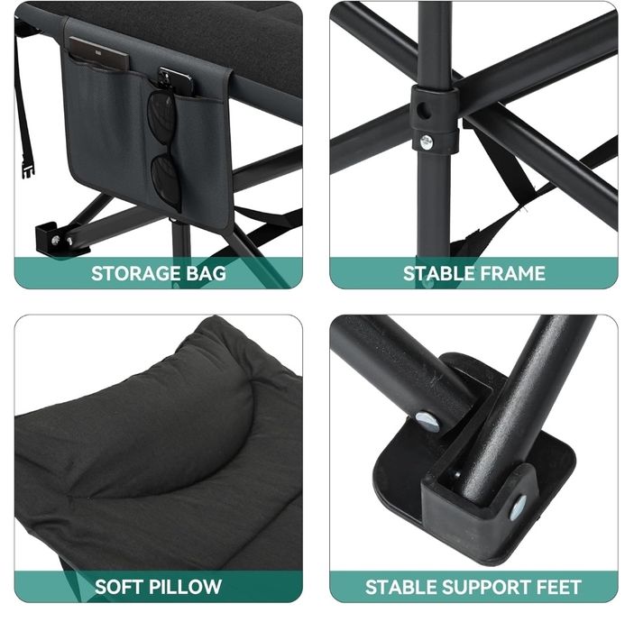 YITAHOME Łóżko polowe składane dla dorosłych, wytrzymałe łóżko kemping