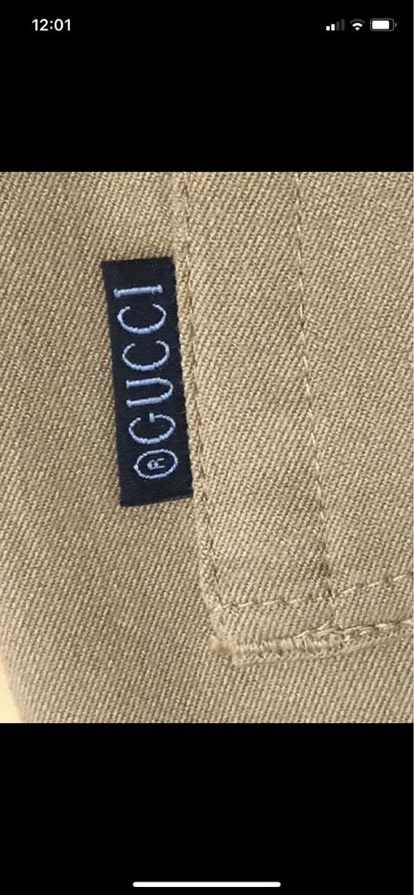 Gucci Jeans męskie spodnie rozm W 36 L 34 brązowe khaki Vintage y2k