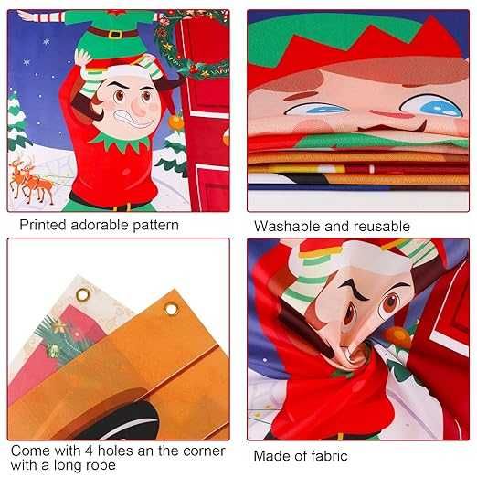 Baner Świętego Mikołaja i Elfów – Dekoracja Bożonarodzeniowa