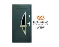 Drzwi Zewnętrzne Drewniane ANTRACYT RAL7016 stal nierdzewn inox GOTOWE