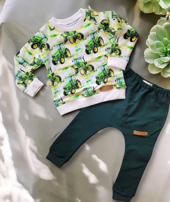 dla chłopca bluza spodnie baggy traktory wieś john deere 98