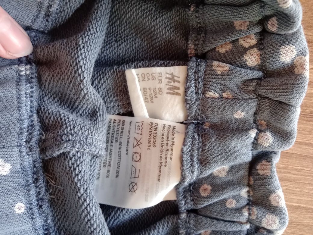 Uroczy komple dla dziewczynki spodnie bluzka wiosna 80/86