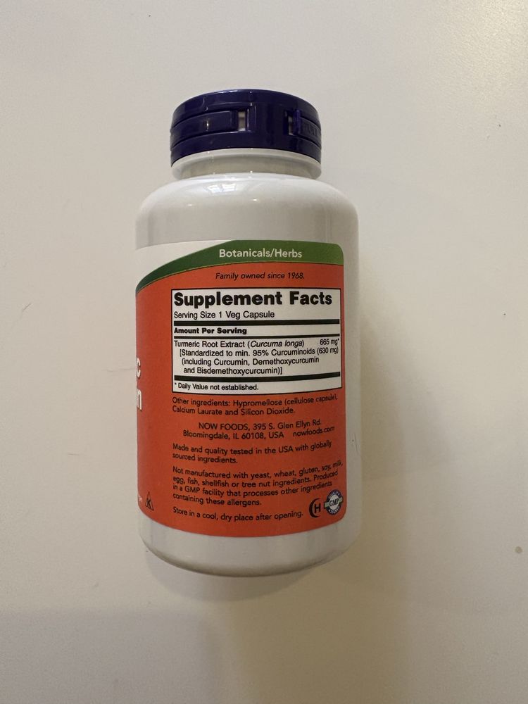 Suplemento Turmeric Curcumin – NOW Foods – NOVO/SELADO