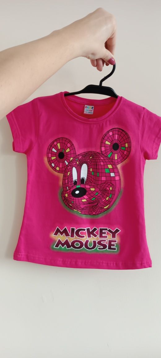 Nowa Różowa bluzka koszulka myszka Miki mouse Disney r.98-104