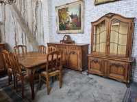 Jadalnia Ludwik: stół, komoda 178 cm, witryna #1003 Stylowy Węgrów