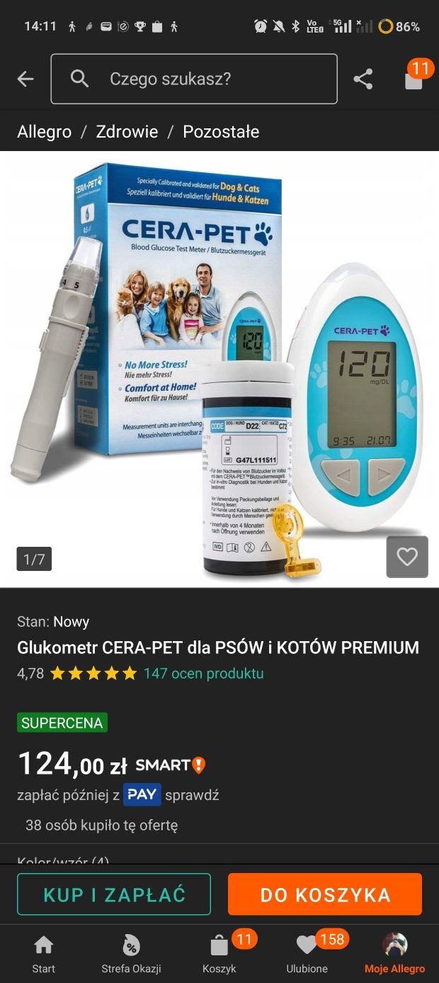 Glukometr dla kotów i psów + strzykawki u100