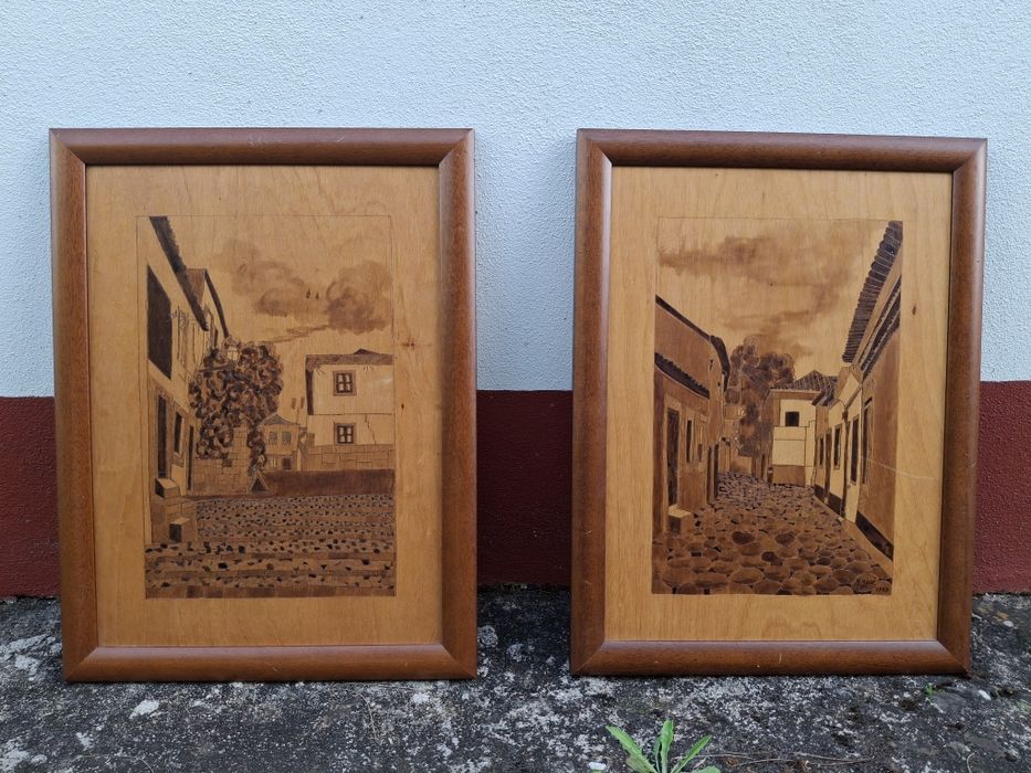 Quadros em Pirogravura em madeira