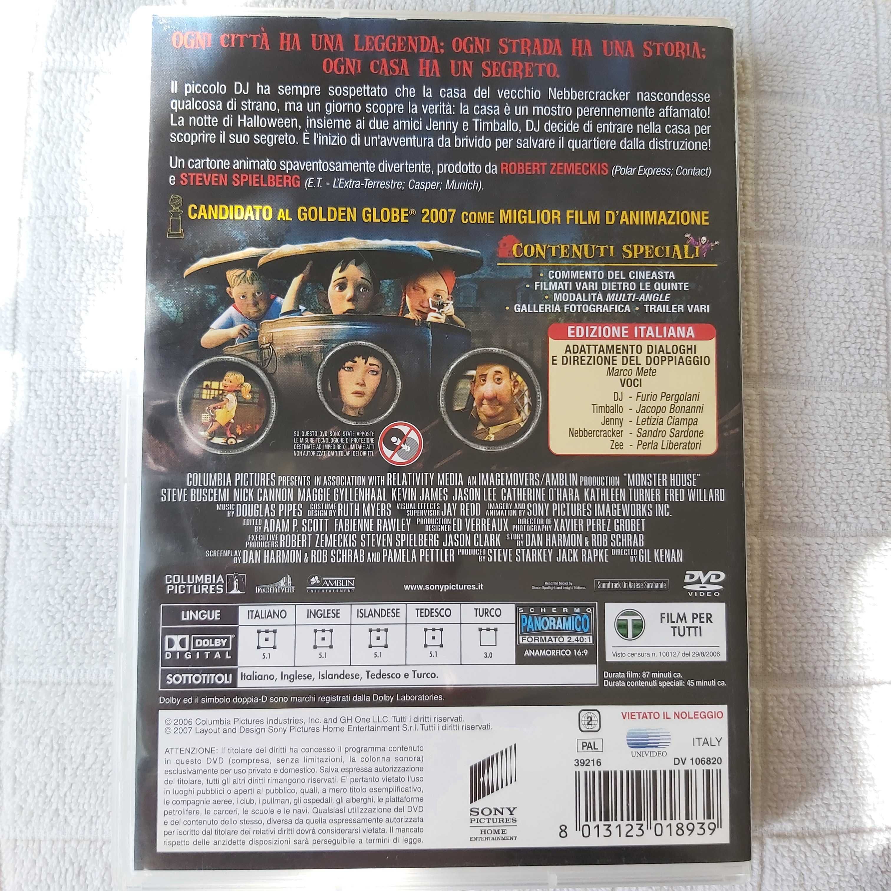 DVD "Monster House" de Zemeckis e Spielberg