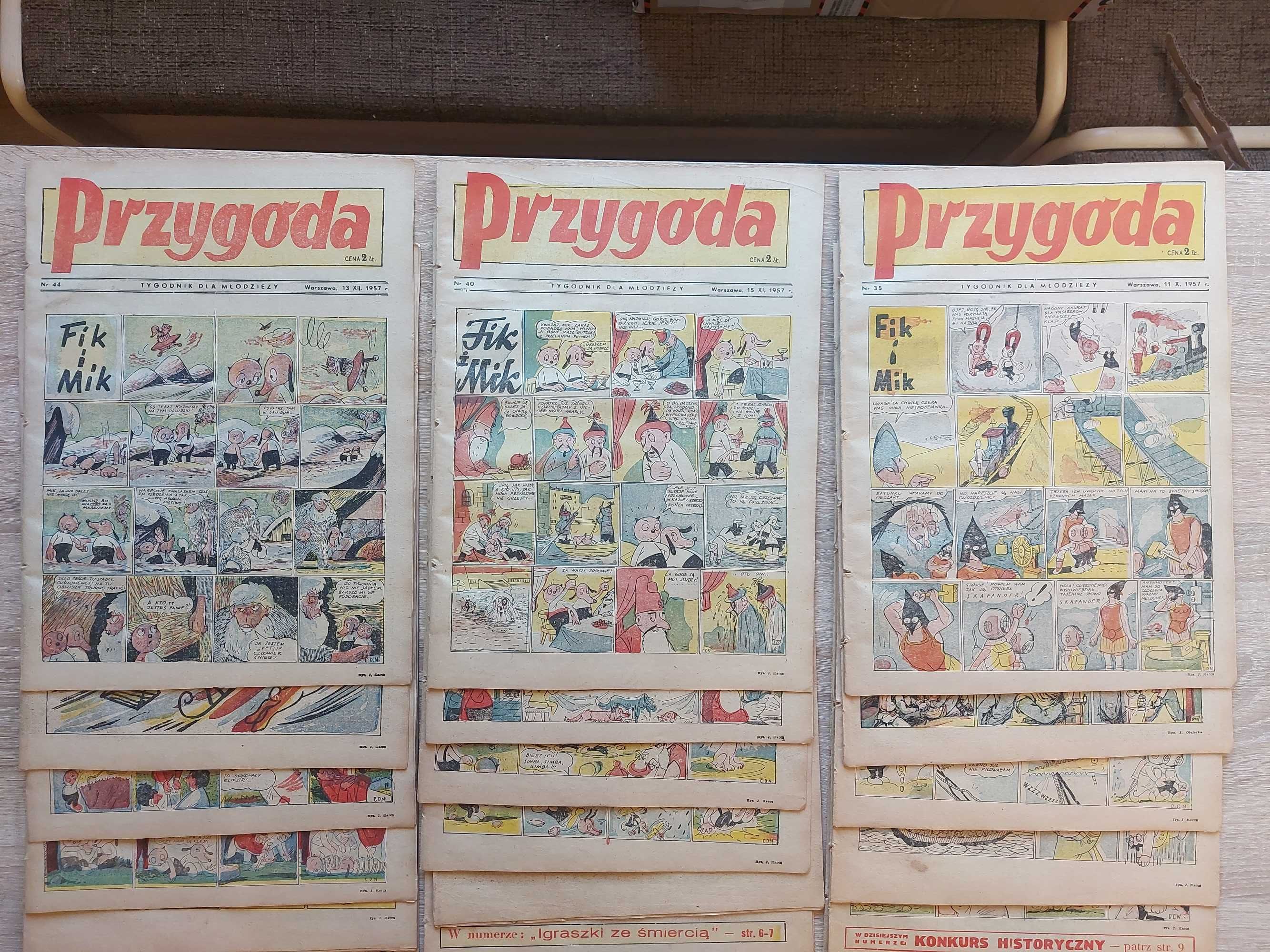 Przygoda - czasopisma z 1957 roku,  19-ście numerów