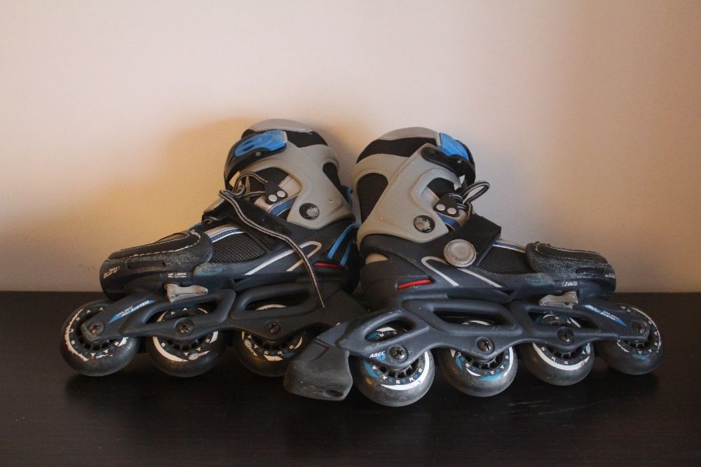 PATINS em linha reajustáveis n29/32 + CAPACETE + PROTECÇÕES