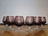 Kieliszki kryształowe PRL brandy